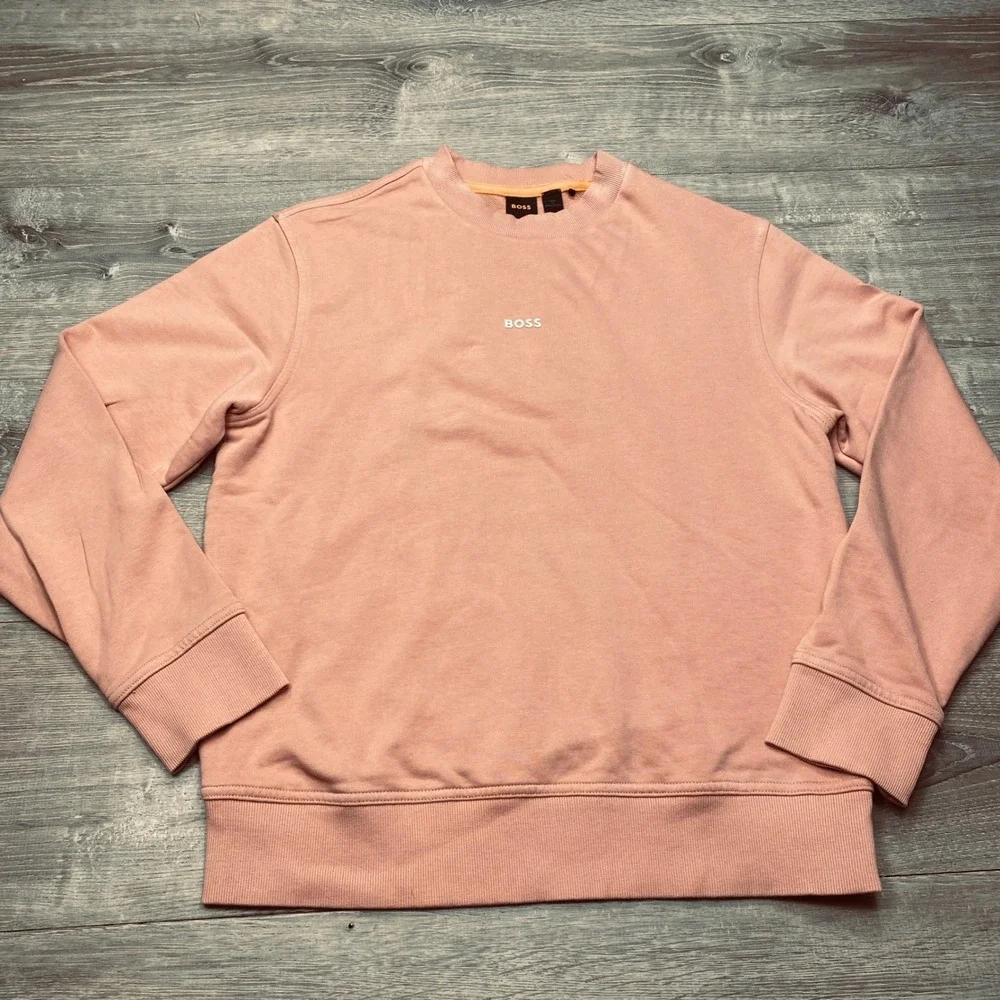 Hugo Boss Sweatshirt Mens M Pink WeSmallcrew Cotton French Terry Pullover
